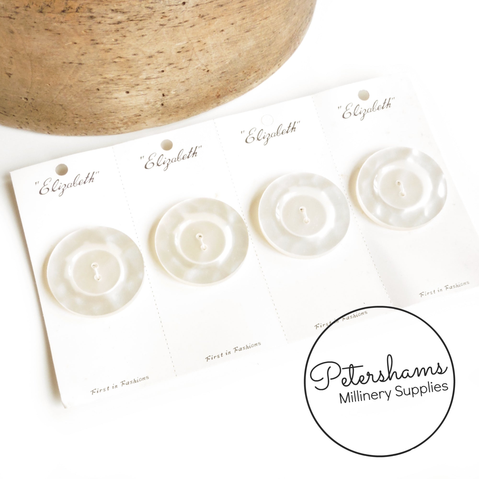 Giant Vintage 4cm Faux Mother of Pearl 'Elizabeth' Buttons - Set of 4