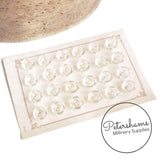 Clear Glass 13mm Vintage 1940s/50s Buttons - Sheet of 24