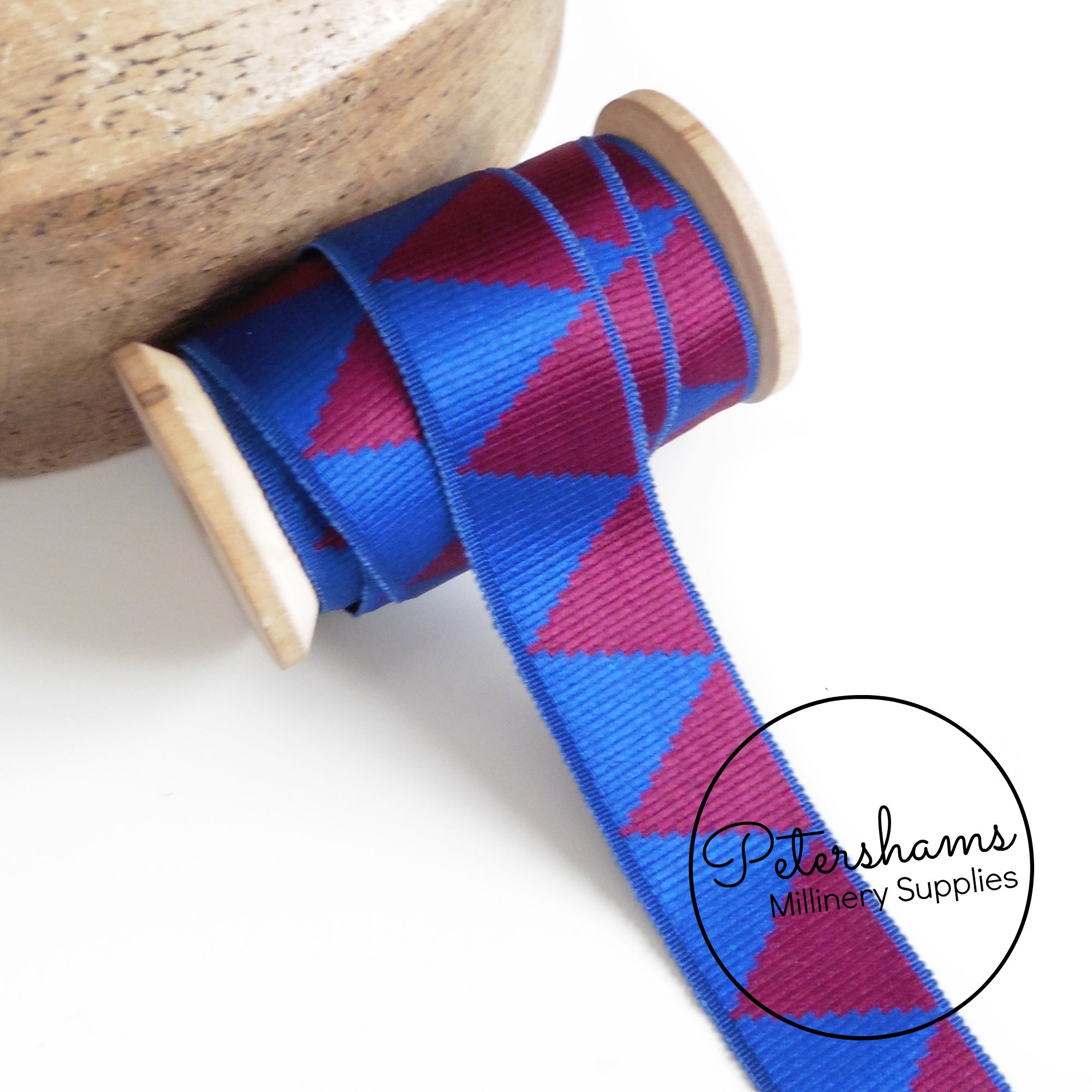 Vintage 28mm Wide Woven Deluxe Triangle Pattern Ribbon - 1m ...